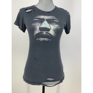 Women's XS / S Custom Trunk Limited Edition Jimi Hendrix Distressed Gray T-Shirt